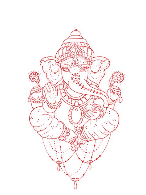 Ganesh Tattoo, Chest Tattoo Ideas, Buddha Tattoo Design, Ganesha Tattoo, Tattoo Zeichnungen, Black Girls With Tattoos, Tattoo Templates, Indian God, Red Ink Tattoos