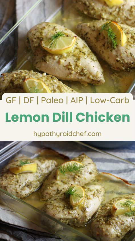 Dill Chicken Recipes, Hypothyroid Recipes, Lemon Dill Chicken, Dill Chicken, Healthy Gut Recipes, Lemon Dill, Lemon Olive Oil, Carnivore Diet, Boneless Skinless Chicken Thighs