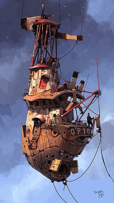 Ian McQue on Twitter: "Lightship #oldie https://t.co/NW0tf8MAD3" Steampunk Kunst, Ian Mcque, Steampunk Airship, Arte Robot, Steampunk Art, Science Fiction Art, Norman Rockwell, 판타지 아트, Dieselpunk