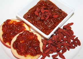 Goji Berry Jam | Reboot With Joe Gogi Berries, Goji Berry Recipes, Berry Jam Recipe, Joe Cross, Homemade Crackers, Clean Eating Desserts, Superfood Recipes, Berry Jam, Healthy Bread