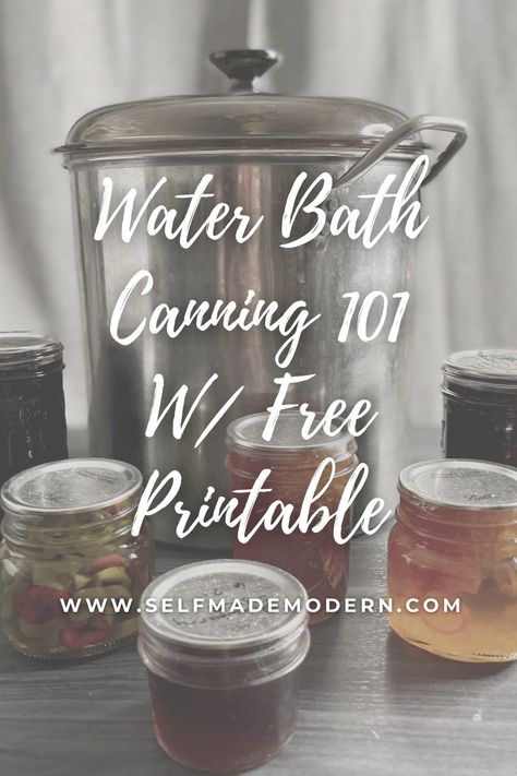 When people hear the word “canning” they instantly begin to worry.  I know I didn’t try it for years because it seemed so intimidating.  But water bath canning really isn’t that difficult to master.  All you need is the right tools and a little bit of preparation. Most people have many of the tools needed to do water bath canning already.  Trust me, if I can do it, so can you. #canning #canningbasics #howto #waterbath Water Bath Canning Process Times, Water Bathing Canning, How To Water Bath Can, Water Bath Canning Time Chart, What Can You Water Bath Can, Easy Water Bath Canning Recipes, Canning Recipes Water Bath, Waterbath Canning Recipe, Water Bath Canning For Beginners