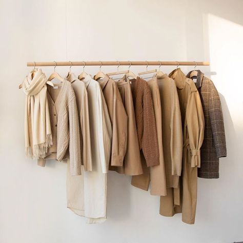 #wardrobe #organisation #organization #wardrobeinso #wardrobegoals Fall Palette, Cream Aesthetic, Oak And Fort, Beige Aesthetic, Light Academia, Brown Aesthetic, Brown Beige, Room Decor Bedroom, 인테리어 디자인