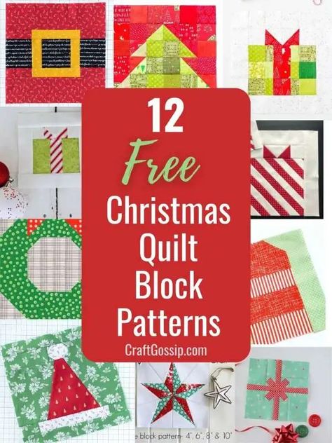 Christmas Tree Quilt Block, Free Christmas Crafts, Santa Quilt, Tree Quilt Block, Christmas Quilting Projects, Christmas Quilt Blocks, Quilt Blocks Easy, Christmas Tree Quilt, Christmas Patchwork