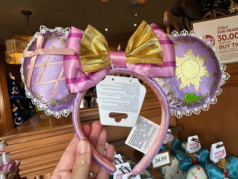 New Rapunzel and Groot Ear Headbands at Disneyland - WDW News Today Rapunzel Minnie Ears, Tangled Ears Disney, Rapunzel Disney Ears, Rapunzel Headband, Rapunzel Mickey Ears, Cute Disney Ears, Rapunzel Ears, Rapunzel Outfit, Disney Fits