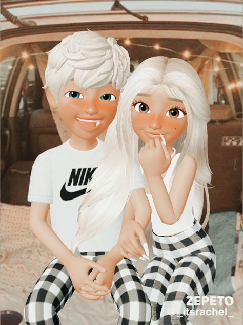 Preppy Zepeto, Zepeto Ideas, Zepeto Couple, Blonde Hair Cartoon, Zepeto Character, Zepeto Looks Ideas, Emoji Pictures, Me And Bae, Animation Art Sketches