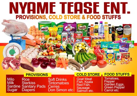 Foodstuff Flyer Design, Provisions Store Design, Food Stuff Flyer Design, Provision Store Banner Design, Cold Store Flyer Design, Provision Store Flyer Design, Provision Store Design, Supermarket Design Ideas, Provisions Store