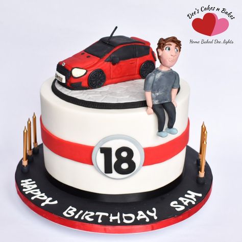 Ford Car Cake. Birthday Cake for Men. Birthday Cakes for boys. Car cake. Ford Car Cake. 18th Birthday Cake for Boys. 18th Birthday Cakes for Men. Ford Fiesta Cake. Edible Car Cake. Dee's Cakes n Bakes. www.deescakesnbakes.co.uk Car Cake Birthday, 18th Birthday Cake Boys, 17th Cake, Men Birthday Cakes, Sports Car Cake, Cake 18th Birthday, 18th Birthday Cakes, Cars For Teenagers, Car Cakes For Men