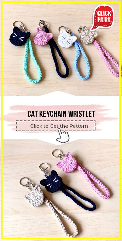 Crochet Keychain Pattern, Pola Amigurumi, Crochet Wedding, Crochet Business, Crochet Bookmarks, Quick Crochet, Crochet Keychain, Crochet Cat, Crochet Accessories