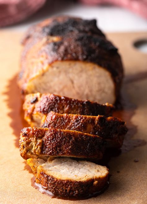 Best Air Fryer Pork Loin and Spice Rub Recipe - Learn the secrets for how to perfectly cook tender and juicy pork tenderloin in an air fryer! This nearly foolproof recipe is easy to make in only 20 minutes, and great to pair with any comfort food sides. | A Spicy Perspective Easy Pork Loin Recipes, Comfort Food Sides, Fried Pork Tenderloin, Juicy Pork Tenderloin, Air Fryer Pork, A Spicy Perspective, Pork Loin Recipes, Rub Recipes, Refreshing Food