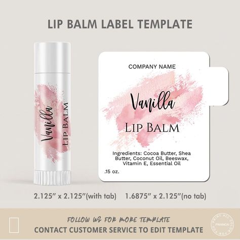 Lip Balm Logo Design Ideas, Lip Balm Labels Template, Lip Balm Ingredients, Vanilla Lip Balm, Transparent Labels, Lip Balm Labels, Color Lip Balm, Lip Gloss Cosmetics, Editable Labels