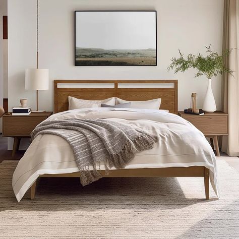 Wade Logan® Ayveon Solid Wood Headboard & Reviews - Wayfair Canada Natural Headboard, Dark Wood Bed, Have A Good Sleep, Beacon Hill, Wood Bed, Wood Headboard, Panel Headboard, Frame Headboard, Modern Bedroom Design