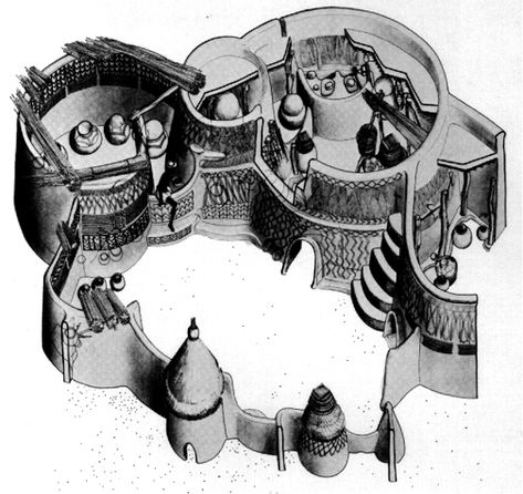 Nankani Family Compound - African Architecture showing the organic structure of fractals through the evolution of a family unit . . . Dnd Egypt, Eco Camp, African Civilization, Organic Building, Black Architecture, African Village, Ancient Greek City, African Architecture, African House