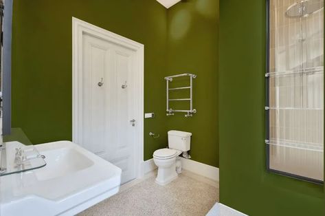 Benjamin Moore Timson Green bathroom Timson Green Benjamin Moore, Benjamin Moore Windsor Green, Warm Paint Colors, Dark Paint Colors, Bathroom Plan, Choosing Paint, Primary Bath, Perfect Paint Color, Monochromatic Color Scheme