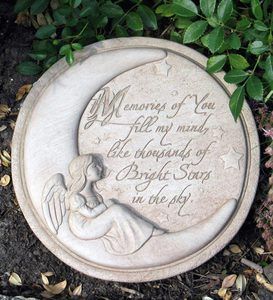 Memorial Stones For Loved Ones, Ceramic Plates Designs, Garden Angels, Memorial Stones, Garden Accents, Memorial Garden, Stepping Stone, Cast Stone, Wind Spinners