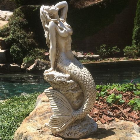 Life's a Beach Classic Mermaid on Coastal Rocks Statue Solar Lights Ideas Outdoor, Solar Lights Ideas, Mermaid Statue, Mermaid Sculpture, Beautiful Statues, Mermaid Wall Decor, Mermaid Figurine, Mermaid Statues, Mermaid Artwork