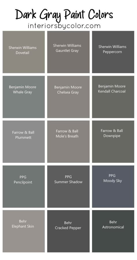 Dark Grey Paint Colors, Behr Paint Colors Grey, Dark Gray Paint, Dark Gray Paint Colors, Dark Grey Houses, Charcoal Grey Paint, Warm Grey Paint Colors, Warm Gray Paint, Gray Paint Colors