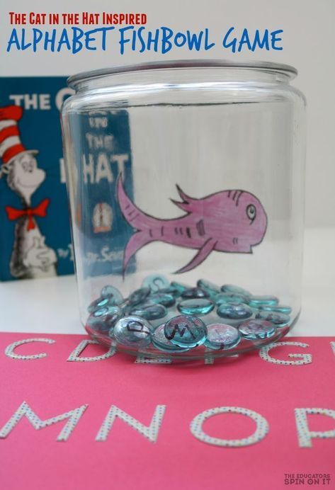 Learn your alphabet and play with Dr. Seuss' friends? Yes, please! Check out this fun alphabet game for preschoolers! Fishbowl Game, Dr Seuss Preschool Activities, Kindergarten Start, Dr Seuss Preschool, Dr Seuss Classroom, Dr Seuss Activities, Dr Seuss Crafts, Sensory Games, Seuss Classroom