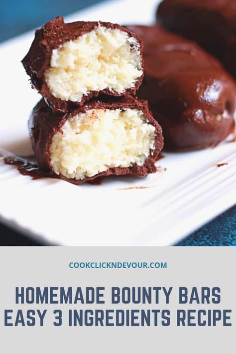 Homemade Bounty Bars Recipe, How To Make Bounty Bars, Coconut Bounty Cookie Bars, How To Make Bounty Chocolate, Coconut Bounty Bars, Home Made Bounty Bars, Chocolate Coconut Bars Recipe, Homemade Bounty Bars, Home Made Sweets Easy