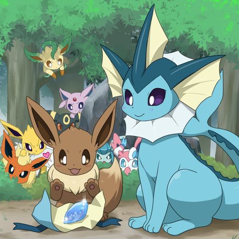 All Eeveelutions, Evolution Pokemon, Giratina Pokemon, Eevee Wallpaper, Eevee Cute, Pokemon Original, Pokemon Eevee Evolutions, Pokemon Craft, Mega Pokemon