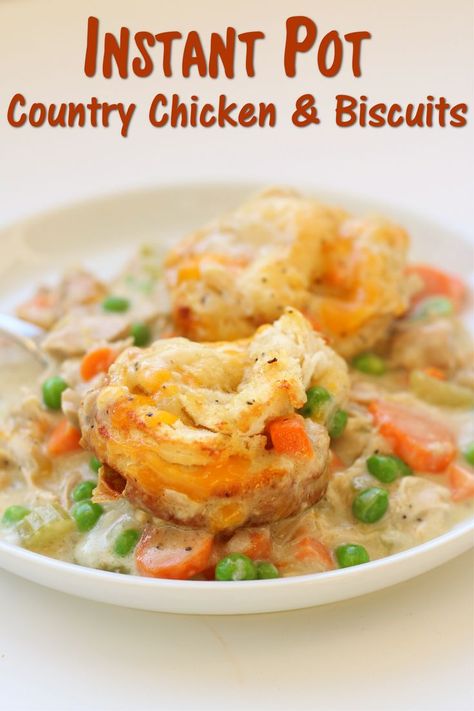 Chicken And Biscuits Crockpot, Best Instapot Recipes, Biscuit Chicken Pot Pie, Cheesy Biscuits, Chicken Pot Pie Casserole, Country Chicken, Easy Chicken Pot Pie, Chicken And Biscuits, Pressure Cooker Chicken