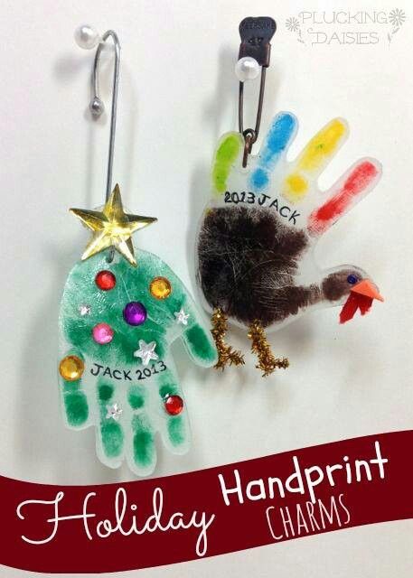 Shrinky-dinks! November Themes, December Themes, Make Ornaments, Print Crafts, Daycare Business, Handprint Christmas, Footprint Crafts, Baby Activities, Shrinky Dink