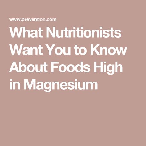 What Nutritionists Want You to Know About Foods High in Magnesium Foods High In Magnesium, Diet Myths, Magnesium Rich Foods, Raw Spinach, Best Mothers Day Gifts, Low Impact Workout, Best Face Products, Fitness Nutrition, Nutrition Recipes