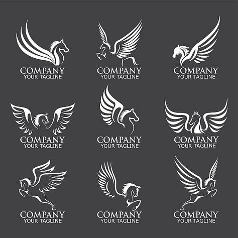 8,700+ Pegasus Stock Photos, Pictures & Royalty-Free Images - iStock | Pegasus horse, Pegasus vector, Pegasus logo Pegasus Logo Design, Horse Head Drawing, Pegasus Logo, Horse Brand, Winged Horse, Horse Logo, Wings Logo, Perfume Brands, Horse Head