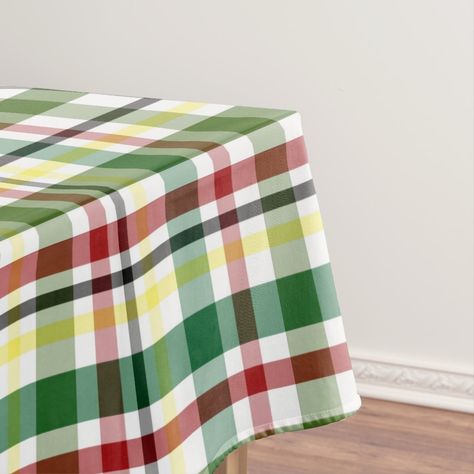 Country Green Plaid Green Checkered Table Cloth, Brown Plaid Tablecloth, Green Checkered Tablecloth, Pottery. Barn Table Plaid, Red And Green Plaid Table Cloth, Plaid Tablecloth, Green Plaid, Dining Decor, French Country Decorating