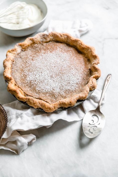 Brown Butter Maple Chess Pie - Broma Bakery Fall Custard Pie, Chess Pies, Chess Pie Recipe, Buttery Pie Crust, Chess Pie, Broma Bakery, Sweet Pie, Homemade Pie, Eat Dessert First