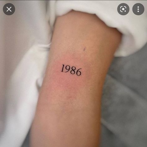 Small Upper Arm Tattoo, Arm Small Tattoo, 1986 Tattoo, 86 Tattoo, Upper Arm Tattoo Ideas, 86 Anime, Canada Tattoo, Anniversary Tattoo, Vancouver Tattoo