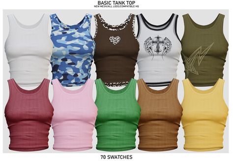 Y2K Mixt Set (Early access) | Babyetears Sims 4 Cc Tank Top, Sims 4 Tank Top, Cc Clothing, Sims 4 Men Clothing, Clothes Cc, Sims 4 Tsr, Sims 4 Challenges, Sims 4 Cas Mods, Sims Clothes