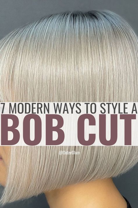 Whether you're a hairstylist or just love experimenting with your own hair, we've got you covered with 7 modern ways to style a bob cut. If you're trying to find new ways to rock your bob, this article is for you. Classic Short Bob Haircut, Current Bob Hairstyles, Fun Ways To Style A Bob, Below The Chin Bob, Gradual Bob, Slanted Bob Haircut, Cute Bobs For Thick Hair, Styling A Bob Haircut, Ways To Style Bob Haircut