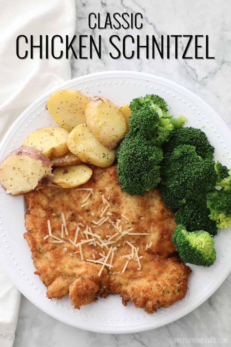 This classic chicken schnitzel recipe cannot be beat! Such a yummy dinner option the whole family will love! #chickenschnitzel #chickenschnitzelrecipe #chickendinner #easydinneridea #dinnerideas #schnitzel Chicken Snitchel, Chicken Schnitzel Recipe, Schnitzel Recipe, Mustard Chicken Recipes, Schnitzel Recipes, Chicken Dinner Recipe, Chicken Schnitzel, Nice Food, Summer Recipes Dinner