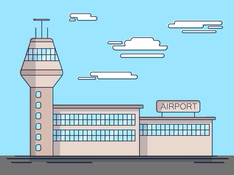 Airport simple illustration #AD , #SPONSORED, #SPONSORED, #illustration, #simple, #Airport Airplane Aesthetic Drawing, Airport Painting, Airport Cartoon, Airport Sketch, Airport Drawing, Airplane Images, Drawing Easy For Kids, Easy Painting For Kids, Control Tower