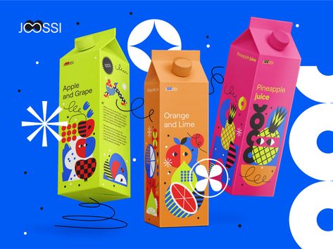 Juice Package Design, Product Design Inspiration, Juice Packaging Design, Pop Art Product, Current Graphic Design Trends, Dairy Brands, Brand Packaging Design, Brand Palette, Minimalist Graphic Design