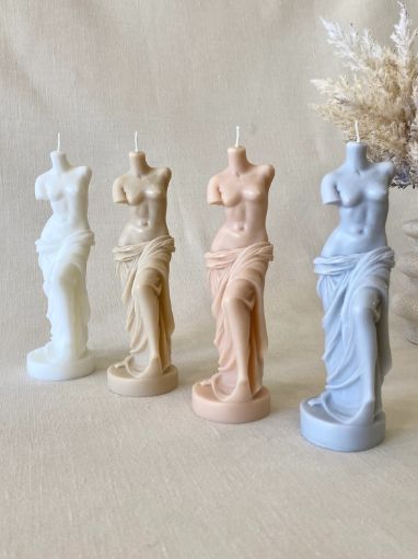 Greek Goddess Statue, Statue Candle, Angelcore Aesthetic, Body Candle, Ancient Greek Sculpture, Greek Sculpture, Aesthetic Candles, Goddess Statue, Candle Aesthetic