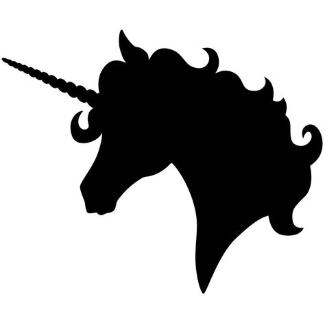 This silhouette cutout is made of black card stock and measures approximately 5” tall. Unicorn Head Silhouette, Bookmark Business, Unicorn Template, Unicorn Silhouette, Unicorn Fairy, Transfer Images, Animal Templates, Easy Animals, Unicorns And Mermaids