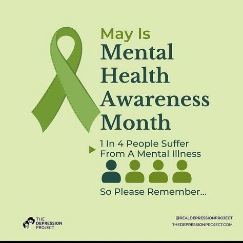 May Mental Awareness Month, Stop The Stigma, Mental Health Awareness Month, Mental Health Resources, Green Ribbon, Mental Health Matters, Health Awareness, Mental Health Awareness, Physical Health