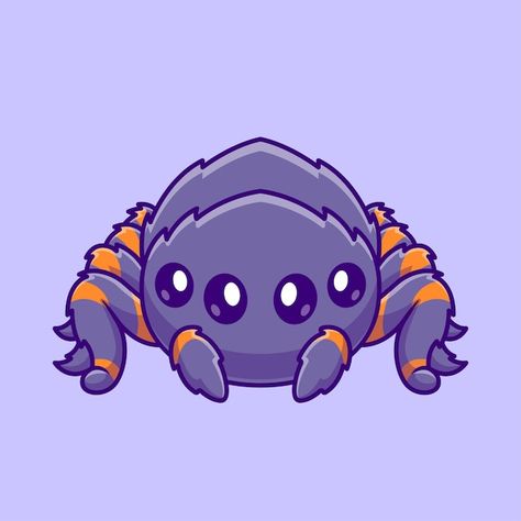 Cute Spider Drawing Kawaii, Cute Spider Drawing, Cute Tarantula, Tarantula Drawing, Chibi Spider, Spider Cute, Dibujos Halloween, Kawaii Spider, Lucas The Spider