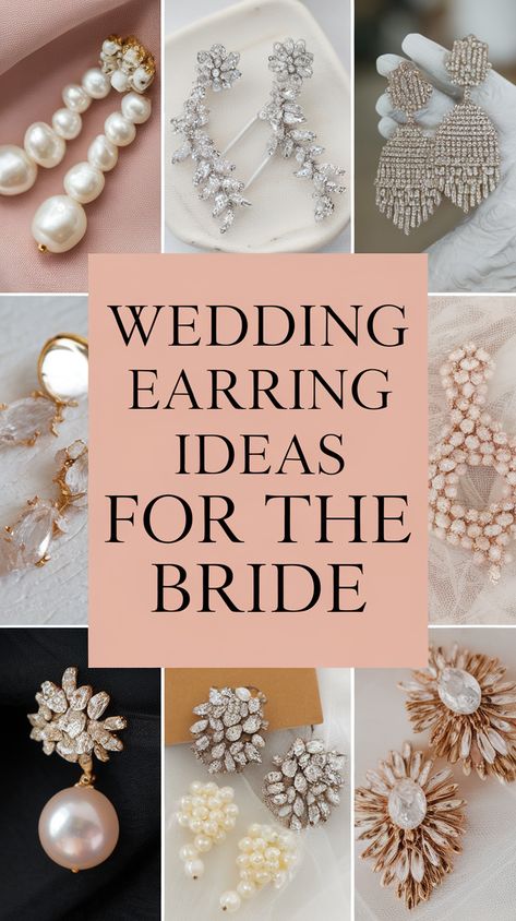 Discover stunning wedding earring ideas perfect for every bride. From classic pearls to sparkling diamonds, find the perfect match to complement your style on your special day. Whether you love vintage elegance or modern chic, our blog post has something for you. Click to explore more and get inspired! Follow us for more tips and ideas to make your wedding unforgettable. Wedding Accessories Earrings, Wedding Day Earrings Brides, Bride Jewelry Ideas, Spanish Wedding Dress, Statement Wedding Earrings, Bride Earrings Pearl, Statement Earrings Wedding, Wedding Earring, Spanish Wedding