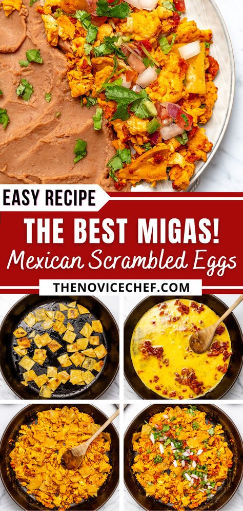 Mexican Style Breakfast, Corn Tortilla Breakfast Recipes, Mexican Egg Recipes, Migas Recipe Mexican Breakfast, Corn Tortilla Breakfast, Mexican Egg Breakfast, Migas Tacos, Mexican Scrambled Eggs Recipe, Mexican Breakfast Tacos