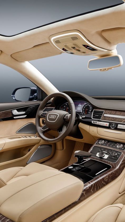 Luxury Car Audi A8 Interior  #LuxuryCar#LuxuryCarInterior#CatInterior#AudiA8#Audi Audi Suv Interior, Audi Interior Luxury, Audi Interior Aesthetic, Beige Interior Car, Tan Interior Car, Car Interior Wallpaper, Luxury Car Inside, Audi Inside, Audi A8 Interior