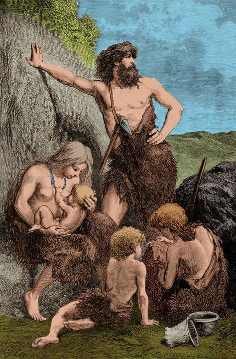 Human Evolution Tree, Stone Age Man, Prehistoric Man, Stone Tools, Scifi Fantasy Art, Early Humans, Prehistoric Art, Historical Painting, Paleo Art