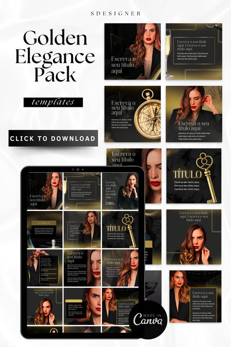 Luxury Gold and Black Aesthetic Posts and Stories Canva Templates | Branding Kit Luxury Instagram Feed, Gold And Black Aesthetic, Branding Essentials, Elegant Instagram, Style Guide Template, Luxury Instagram, Cohesive Instagram Feed, Black Instagram, Media Branding