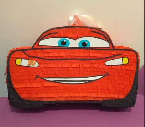 Disney Pinata, Mcqueen Pinata, Piñata Cars, Car Pinata, Blue Lamborghini, Cars Lightning Mcqueen, Piñata Ideas, Mini Pinatas, Diy Pinata