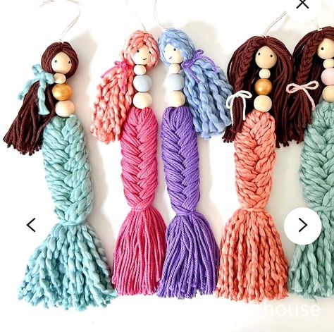 Bo Ho, Yarn Dolls, Doll Diy Crafts, Mermaid Decor, Macrame Patterns Tutorials, Paper Towel Roll Crafts, Yarn Diy, Paper Towel Rolls, Doll Crafts