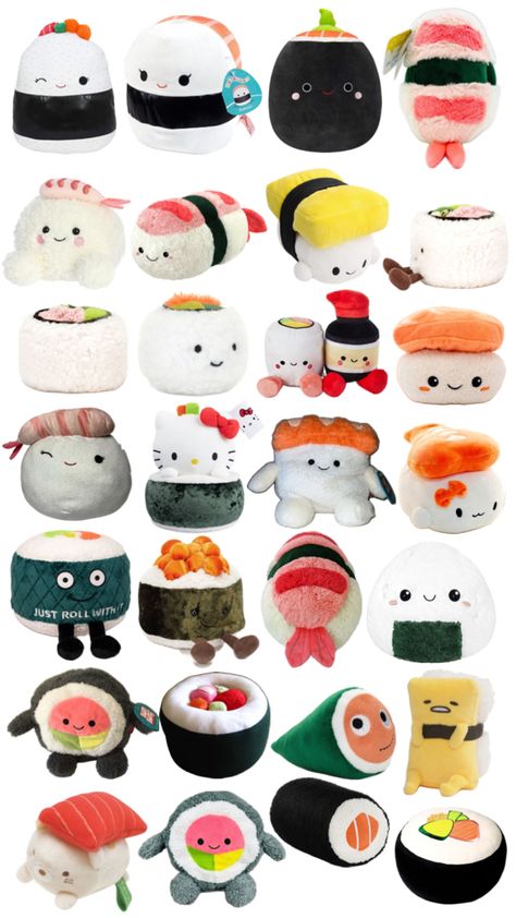 Sushi Plushies, Sushi Plush, Stuff Animals, Cute Squishies, Jelly, Vision Board, Animals, Anime, Gifts