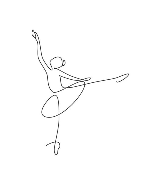 Dance Line Drawing, Dance Design Art, Lady Dancing Drawing, Dance Symbols Design, One Line Ballerina, Dance Logo Ideas Graphic Design, Ballet Line Art, Ballet Logo Design, Dancer Drawing Simple