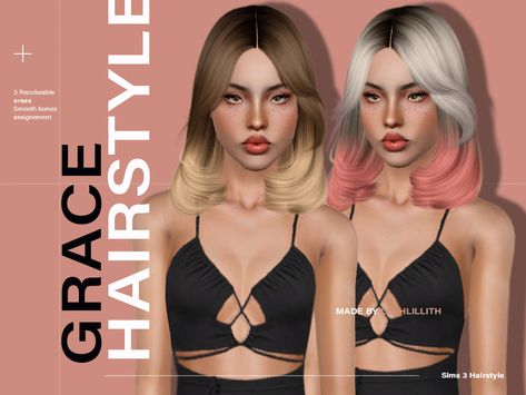 The Sims 4 Cc Hairstyles Female, Sims Eyeliner, Sims 3 Cc Hair, The Sims 3 Cc, Leah Lillith, Sims 3 Custom Content, 3 Hairstyles, Female Sims, Sims 4 Piercings