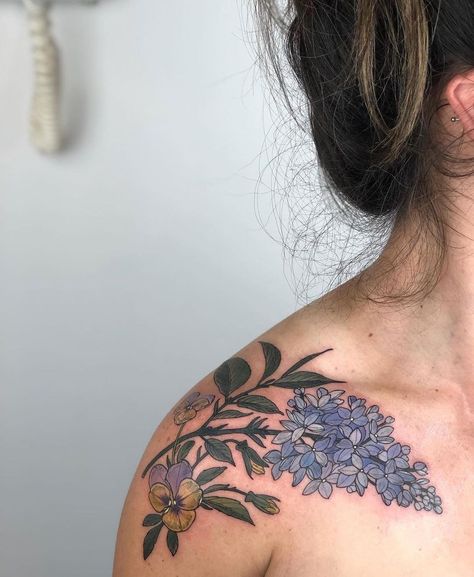 kelsey ellis on Instagram: “#throwback to these lilacs & pansies 🌻💕✨ I can’t wait to tattoo allll the flowers again🦋” The Flowers, Pansies, Watercolor Tattoo, Flower Tattoo, Lilac, I Can, Tattoos, Canning, Flowers